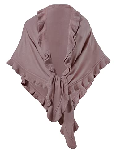 Moschen-Bayern Poncho Damen Winter Strick Wolle Trachten Trachtenumhang Cape Winterumhang Winterschal Stola Rosa Braun