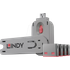 LINDY 40450 - USB-A-Port Schloss (1x Schlüssel, 4x Schlösser), pink