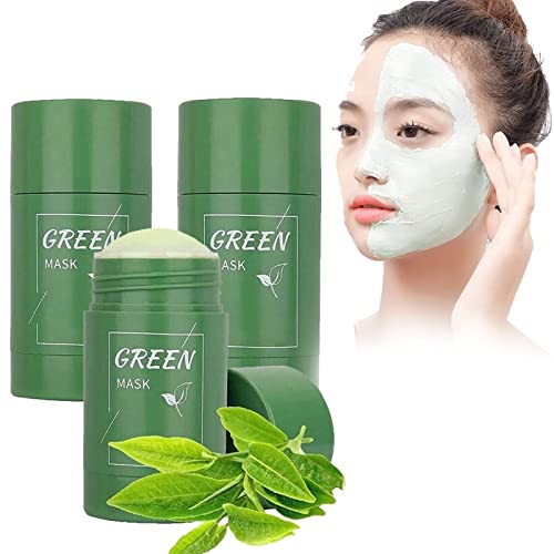 Cosyfoal Green Tea Mask, Green Tea Purifying Clay Stick Mask, Deep Cleansing Pore Acne Remover Green Clay Mask, emove Blackheads Green Tea Aubergine Mask Stick (Grün)