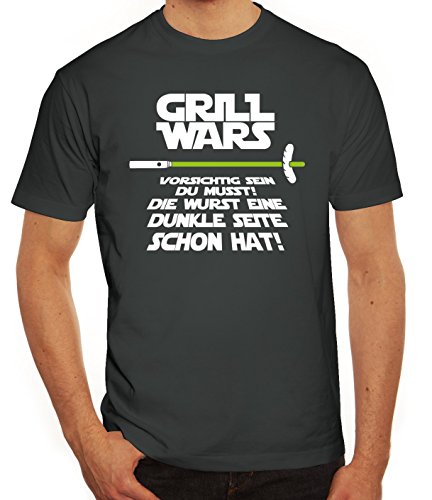 Grill Herren T-Shirt Grill Wars - Dunkle Seite, Größe: L,Darkgrey