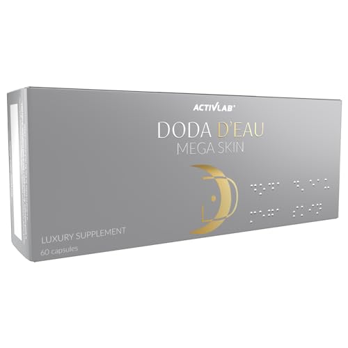 Activlab DODA D'EAU Mega Skin, 60 pflanzliche Kapseln | feuchtigkeitsspendende Eigenschaften, lindert Hautirritationen, Hautelastizität | Nachtkerzenöl, Gamma-Linolensäure GLA, Vitamin E