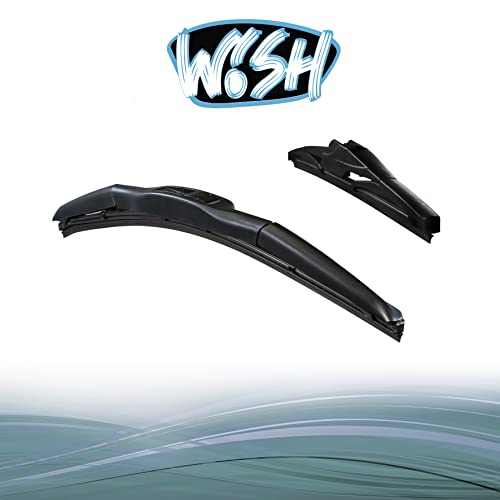 Wish® Hybrid Symbio Front + Heck Scheibenwischer Länge: 26" 650mm / 12" 300mm Wischblätter Vorne und Hinten Hybrid-Scheibenwischer + Review G HS26.12RG