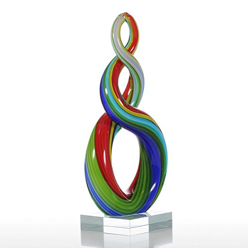 Tooarts Kreisförmige Ornamente aus Glas mit farbigem Band für die Innendekoration Regenbogen