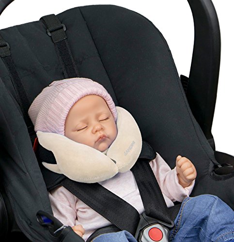 SANDINI SleepFix® Baby - Schlafkissen/Nackenkissen mit Stützfunktion - Kindersitz-Zubehör für Auto/Fahrrad/Reise - Kopfstütze/Sitzverkleinerung/Verhindert das Abkippen des Kopfes im Schlaf