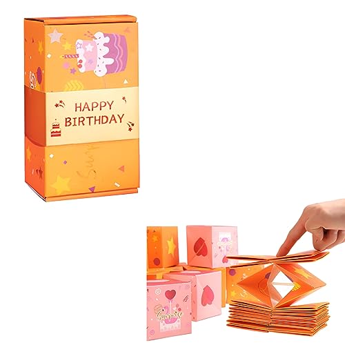 Überraschungsbox-Geschenkbox, faltbare Bounce-Überraschungs-Geschenkbox, kreative Foto-Überraschungsbox, für Geschenke zum Geburtstag, Valentinstag (Gelb,18 Kartons)