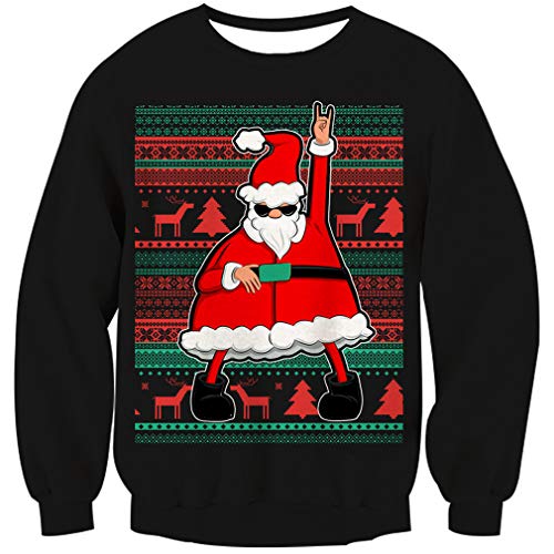 Goodstoworld Herren Strick Weihnachtspullover Witzige Ugly Christmas Sweater Damen Xmas Christmas Pullover Unisex Adults Strick Weihnachtspulli mit Rundhalsausschnitt S