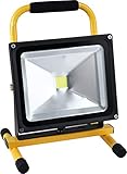 Meister LED-Strahler mit Akku - 30 Watt - Epistar COB-LED-Chips - 1800 Lumen - Auf Standfuß & mit Soft-Tragegriff - IP44 Spritzwasserschutz / Mobiler Baustrahler / Outdoor Arbeitsleuchte / 7490510