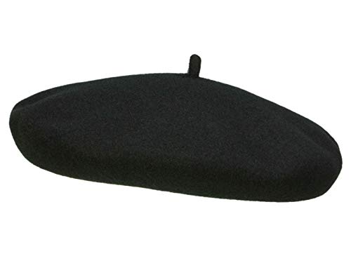 Elosegui Baskenmütze 11" Kleiner Teller Merino wasserdicht Schweißband aus Leder - Schwarz (3) - 54 cm