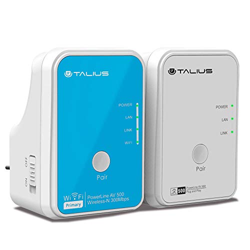 Talius Redes PLC Kit AV500Mbps + AV300Mbps (1 WiFi) PLC-500WKIT-V2