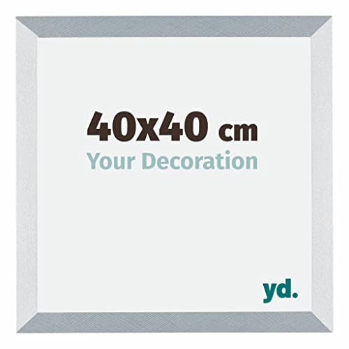 yd. Your Decoration - 40x40 cm - Bilderrahmen von MDF mit Acrylglas - Ausgezeichneter Qualität - Aluminium Gebürstet - Antireflex - Fotorahmen - Mura.