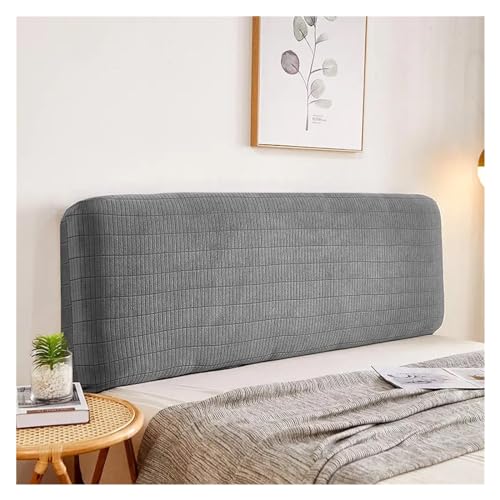 Bettkopfteil Hussen Plaid on BedHead Cover Bed Head Protective Fitted Sheet Headboard Quilted Cotton Pad Elastic Bedding Set Schlafzimmer Kopfteil (Color : Light Grey, Size : W200 x H60cm)