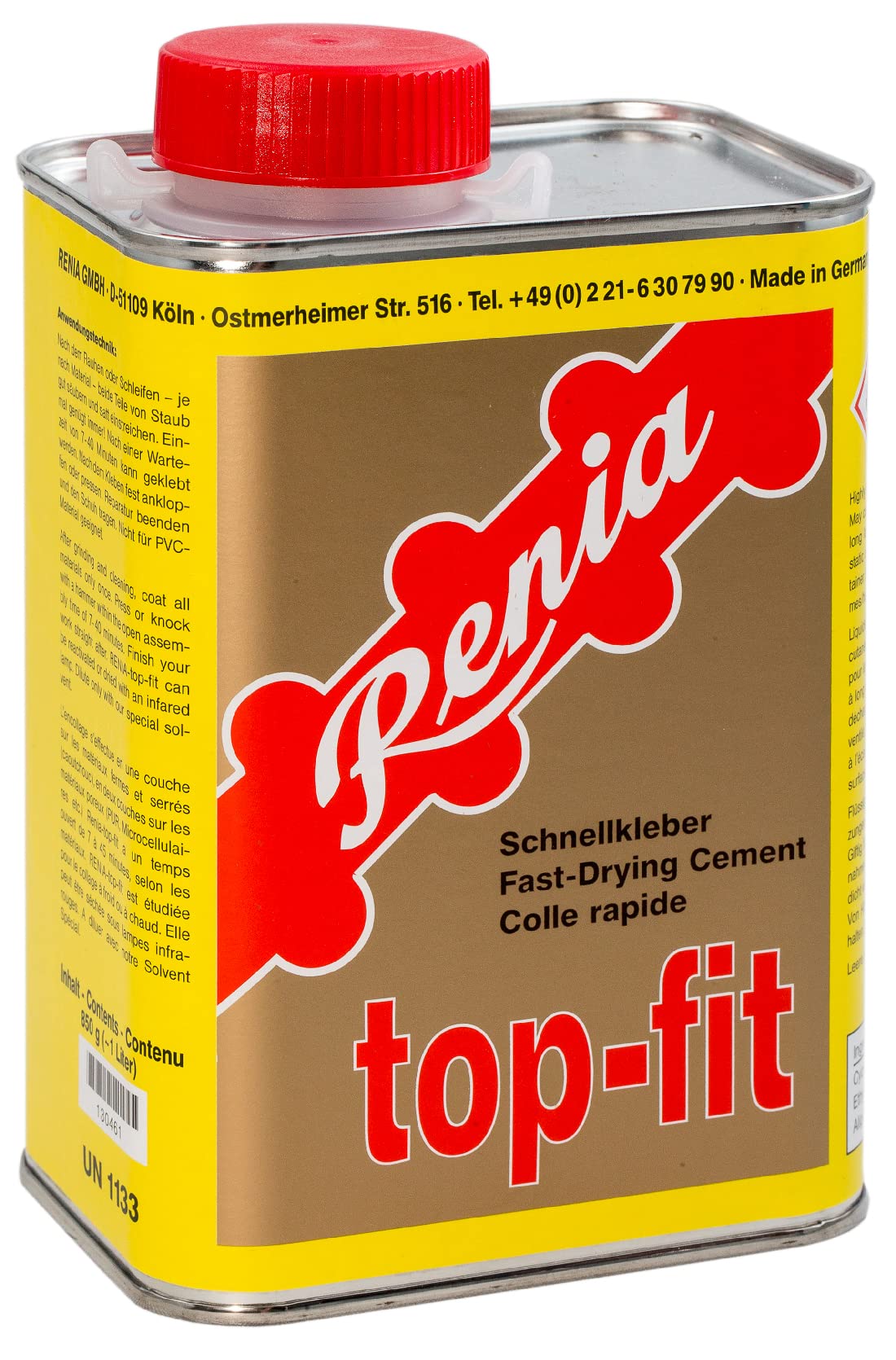 Renia KLEBFEST Kraftkleber Top Fit - 850g Dose mit Klebstoffpinsel (nur für gewerblichen Gebrauch)