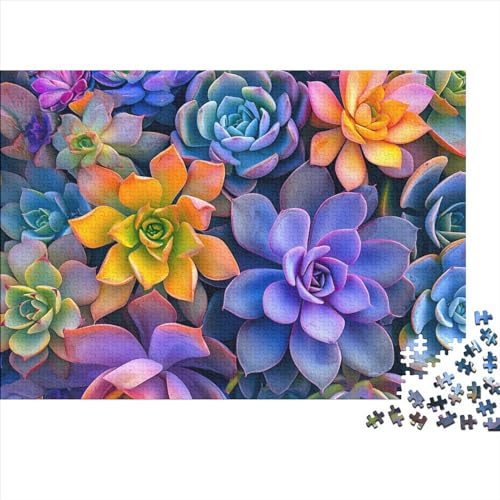 Simple Succulent Holzpuzzles 1000 Teile Erwachsene Geburtstagsgeschenk Wohnkultur Educational Game Family Challenging Games Stress Relief Toy 1000pcs (75x50cm)
