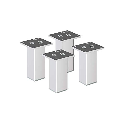 Aluminium Möbelfüße Sossai"Exklusiv" E4MF-N | 4er Set | Höhe: 200mm | Farbe: Aluminium