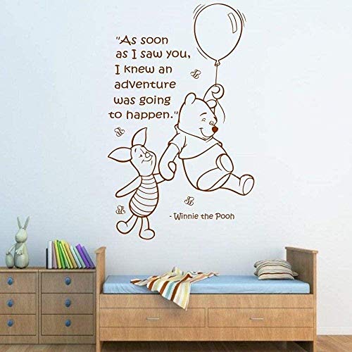 Wandaufkleber personalisierte Designaufkleber Rabatte Winnie the Pooh Kunst Mädchen Junge Junge Baby Zimmer Kindergarten Aufkleber 50x80cm