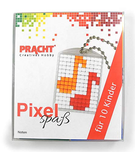 Pixel P90058-14501 Spaß Bastelset Noten für 10 Kinder, mit 10 Medaillons zum Pixeln, einfaches Stecksystem ohne Bügeln und Kleben, ideal für Kindergeburtstag, Bastelnachmittag, Schulen und Kitas