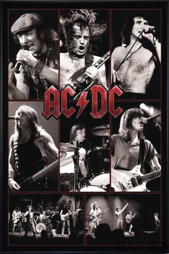 AC/DC Poster (93x62 cm) gerahmt in: Rahmen schwarz