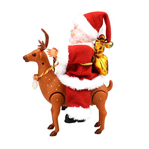 Amosfun Tanzender Nikolaus Singender Weihnachtsmann Twerkender Rentierr Reiter Nikolaus mit Musik Bewegung Weihnachtsdeko Weihnachten Santa Claus (Ohne Batterien!)
