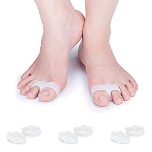 Pedimend Silicone Gel Toe Spreader (3pair) - Double Toe Loop Straightener & Toe Spreader - Foot Realignment Spacer - Toe Spacer/Alignment/Divider for Crooked Foot Alignment/Hallux Valgus Pain