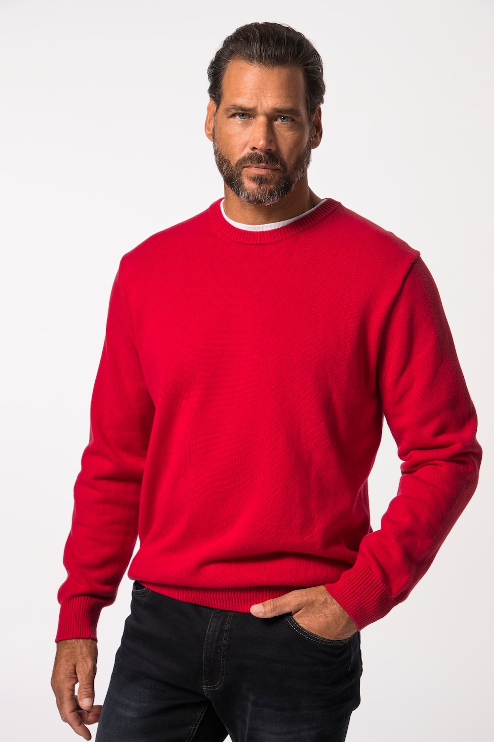 Große Größen Pullover, Herren, rot, Größe: XL, Baumwolle, JP1880