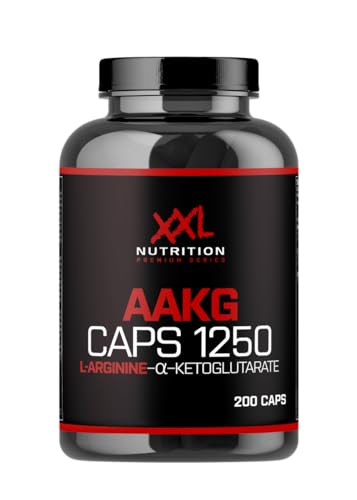 XXL Nutrition - AAKG Caps - L-Arginin, Alpha, Keto, Glutarat - Pump Booster - 1250mg - 200 Kapseln