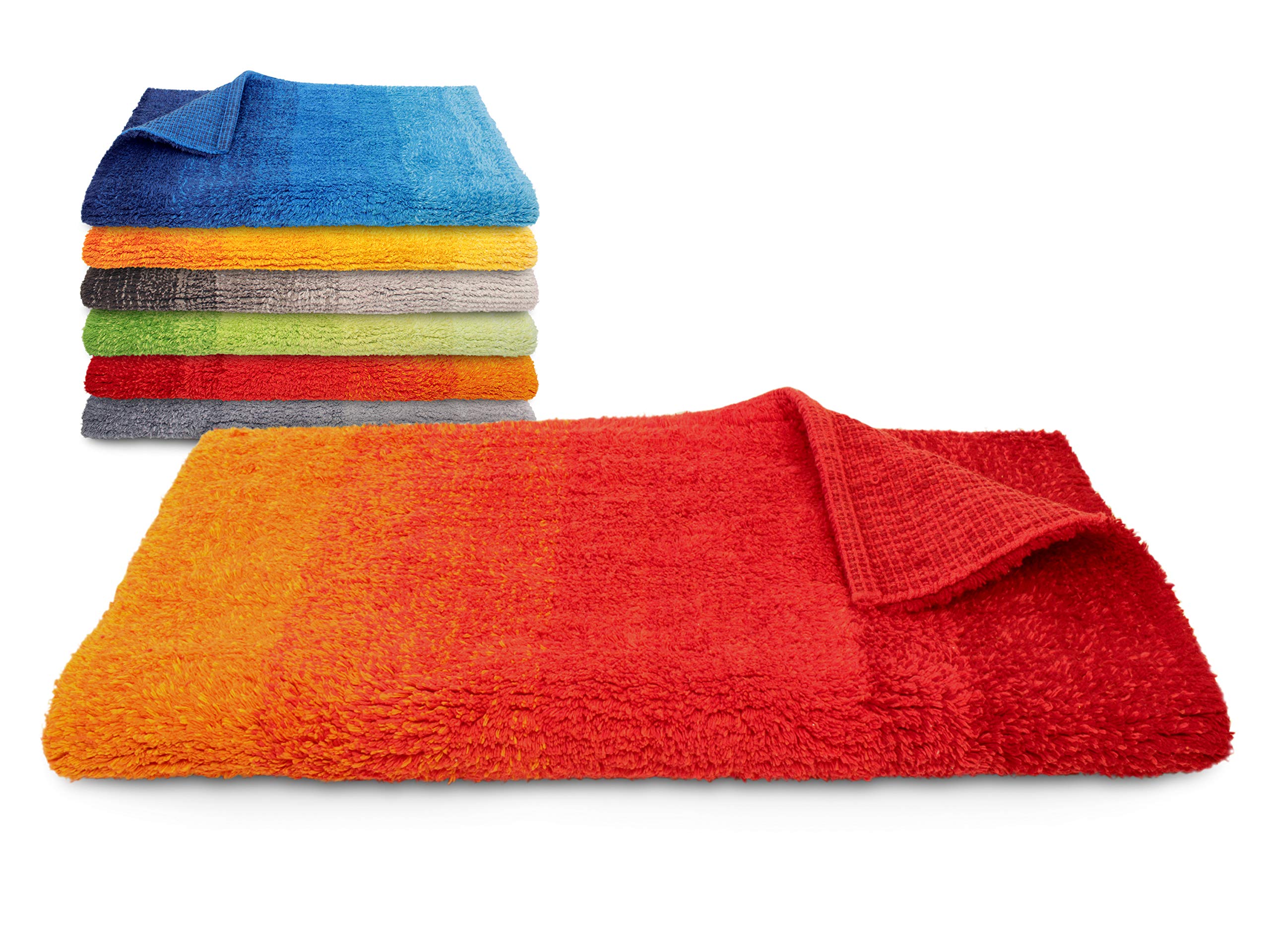 Dyckhoff Badteppich Colori - 100% Bio-Baumwolle - 1500 g/m² - einzeln gefertigt 544.662, 55 x 65 cm, rot