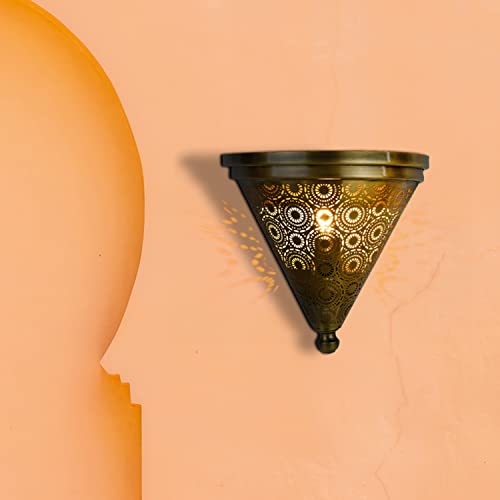 Marrakesch Orientalische Lampe Wandleuchte aus Metall Wandlampe Leuchte Firas 31cm als Wanddeko