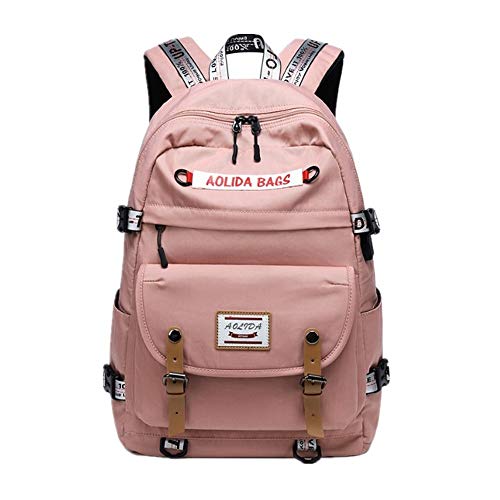 Schultasche Mädchen Herren Rucksack Rucksäcke Schulmädchen Rucksäcke Reiserucksäcke Atmungsaktive Verschleißfeste Schultaschen pink