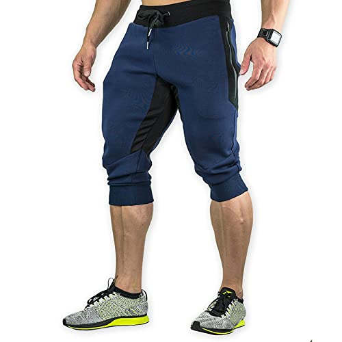 Bywenzai Man Herren-Shorts Cargo Shorts Sport Shorts Herren Strandshorts Lässige Shorts Aus Baumwolle Für Herren, 3/4-Jogger, Caprihose, Atmungsaktiv, Unter Dem Knie, Kurze Hose Mit DREI Taschen