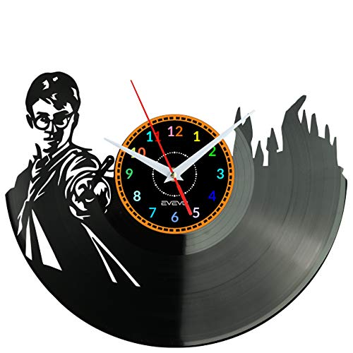 EVEVO Kleiner Zauberer Wanduhr Vinyl Schallplatte Retro-Uhr groß Uhren Style Raum Home Dekorationen Tolles Geschenk Wanduhr Kleiner Zauberer