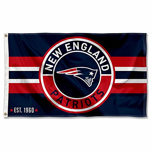 WinCraft New England Patriots Patch Button Circle Logo Flagge groß 7,6 x 12,7 cm Banner