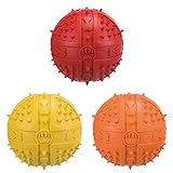 Sortiment von 4 Soft Gummi Bouncy Ball Hundespielzeug – Medium 9 cm – mit Sound.