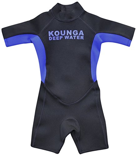 Kounga Jungen Deep Water Neoprene Shorty Neoprenanzug, schwarz/blau, Größe 6