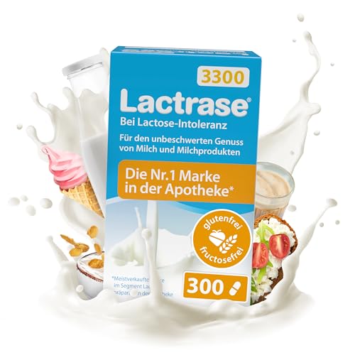 pro natura Lactrase 3300 – 300 Lactase Kapseln bei Lactose-Intoleranz, für den unbeschwerten Genuss von Milch und Milchprodukten