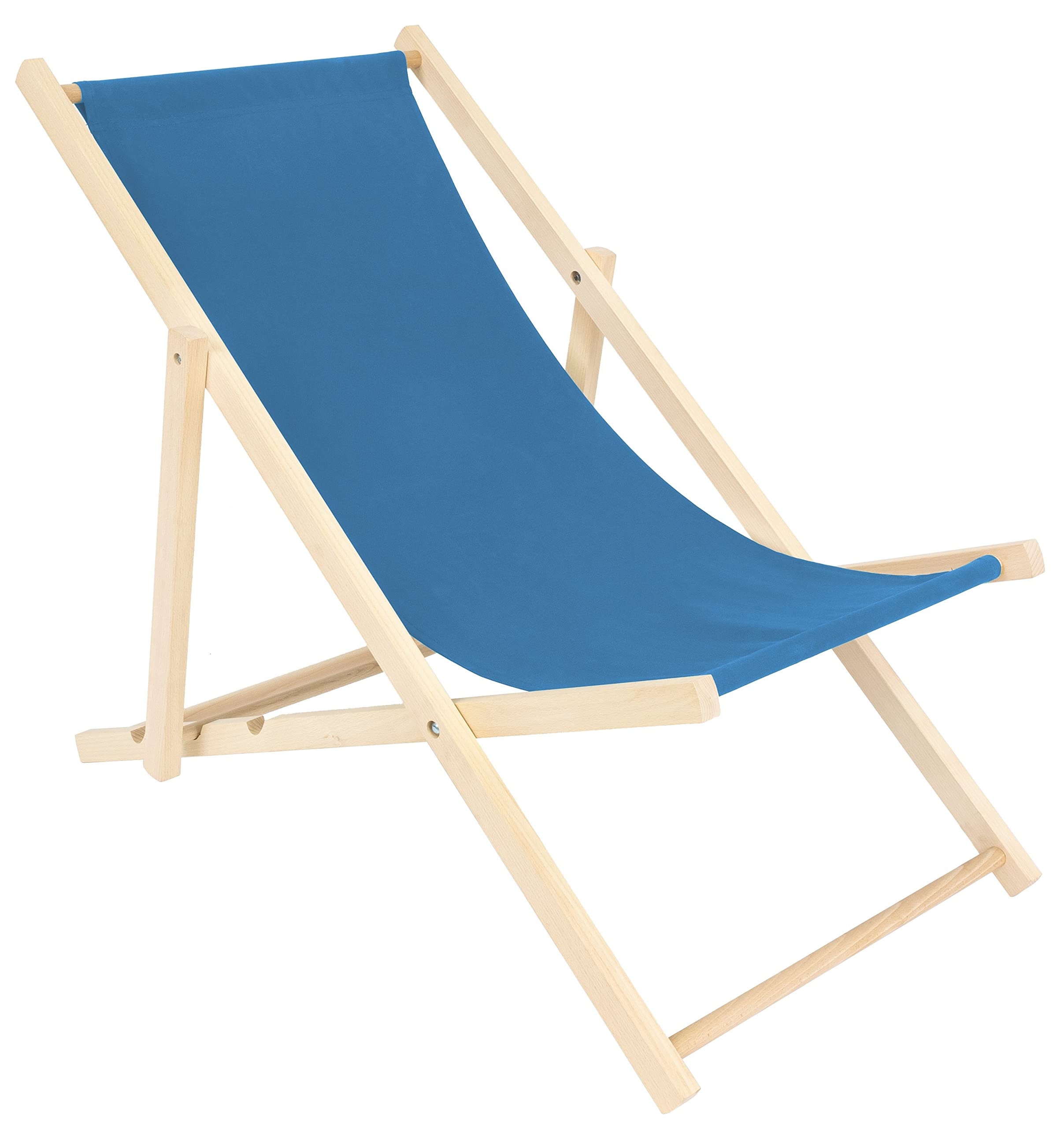 spec-wood Liege - Liegestuhl klappbar - Holzliegestuhl - RelaxLiege - Camping Stuhl - GartenLiege - wetterfest SonnenLiege - klappbar 119 cm x 58 cm Farbe Blau - Klappstuhl Holz