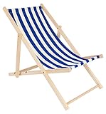spec-wood Liege - Liegestuhl klappbar - Holzliegestuhl - RelaxLiege - Camping Stuhl - GartenLiege - wetterfest SonnenLiege - klappbar 119 cm x 58 cm Streifenmuster - Klappstuhl Holz