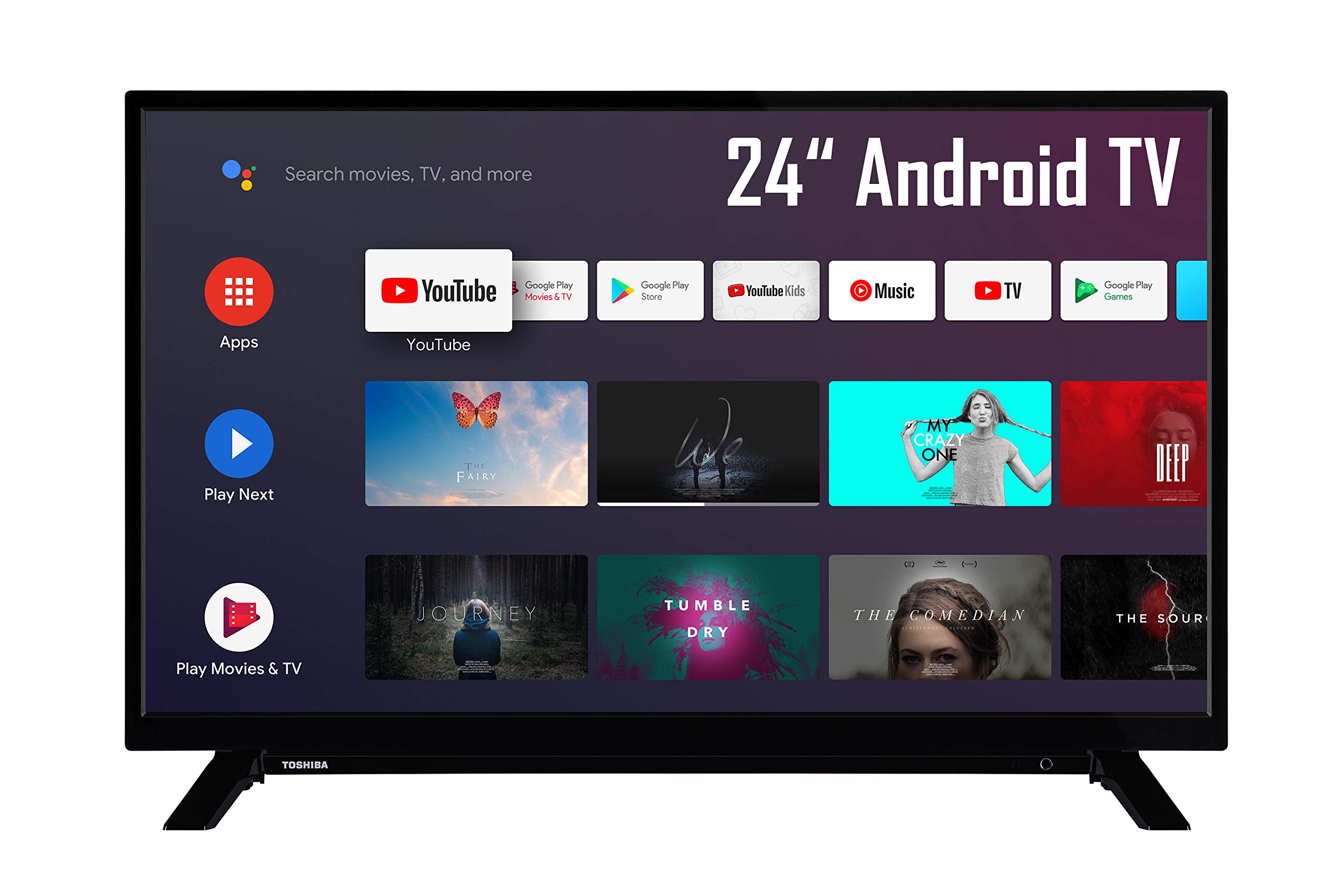 Toshiba 24WA2063DAX 24 Zoll Fernseher / Android TV (HD-ready, Smart TV, Play Store & Google Assistant, Triple-Tuner, Bluetooth)