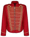 Herren Steampunk Napoleon Offizier Parade Jacke - Rot & Gold (Herren XXXL)