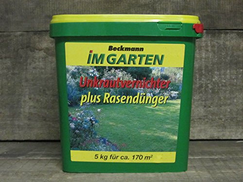 Unkrautvernichter plus Rasendünger - Beckmann im Garten, 5 kg, für 170 Quadratmeter