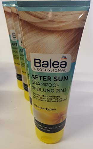 Balea Professional After Sun Shampoo & Spülung 2 in 1 für alle Haartypen 4 x 250 ml