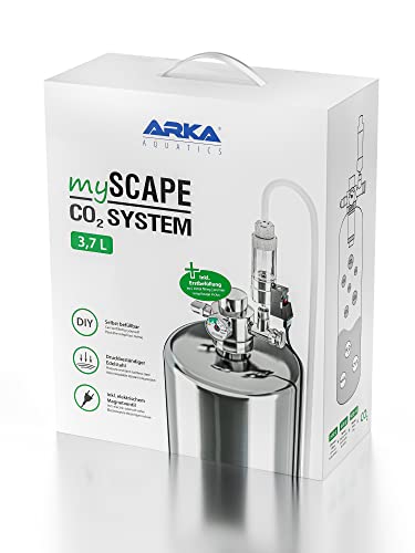 ARKA mySCAPE-CO2 System - 3,7 L - Selbst befüllbares, benutzerfreundliches CO2-System aus hochwertigem Edelstahl inkl. Zubehör, ideal für Aquascaping in Süßwasseraquarien.