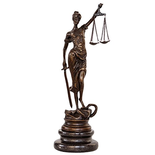 aubaho Bronzeskulptur Justitia Justizia Bronze Figur Skulptur im Antik-Stil - 24cm