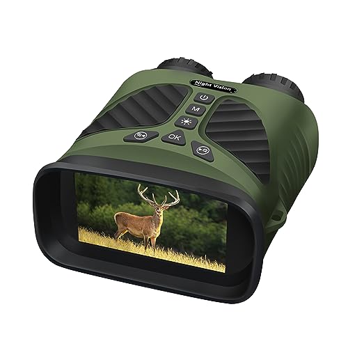 Nachtsichtgerät, Fernglas mit Nachtsich, Infrarot Fernglas 8x Digitalzoom Nachtsicht Mit Wiederaufladbarer Lithium Batterie FüR Camping Reisen, Jagd Wandern（Grün）