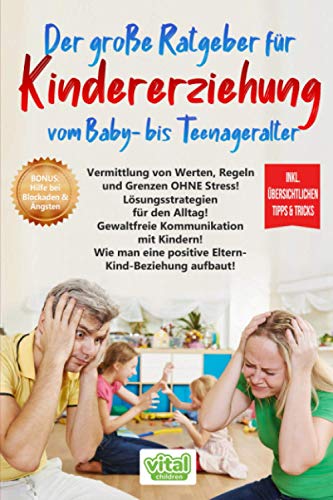 Der große Ratgeber für KINDERERZIEHUNG vom Baby- bis Teenageralter: Vermittlung von Werten, Regeln und Grenzen OHNE Stress!