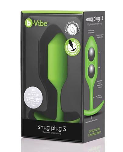 b-Vibe - The Snug Plug 3 – Limette – 180 Gramm Analplug mit ausgestelltem Boden und gewichteten Kugeln