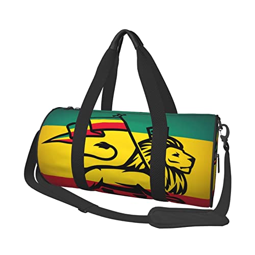 Judah Löwe mit Rastafari-Flagge, Reisetasche, große Sport-Sporttasche, multifunktionale Übernachtungstasche für Männer und Frauen