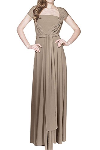 Damen Frauen Elgant V-Ausschnitt Brautjungfernkleid Infinity Abendkleid Geknotetem Multiway Rückenfrei Neckholder Cocktailkleid Nackt XL