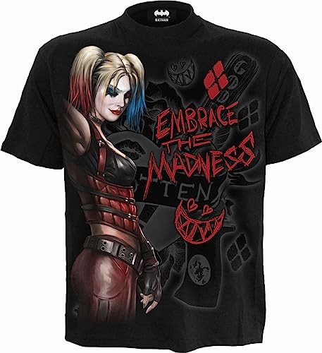 dc comics - Harley Quinn - Embrace Madness - T-Shirt mit Print auf der Vorderseite - Schwarz - L