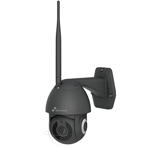 NIVIAN 2,4 GHz 2K Wi-Fi 2K PTZ-Kamera – 360°-Fernbedienung mit automatischer Ortung und Personenerkennung, 10 m Nachtsicht im Freien kompatibel, kompatibel mit Alexa und Google Home