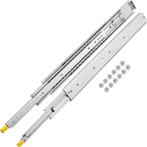 VEVOR Schubladenauszug 2er Set (1 Paar) Vollauszug 225kg Tragfähigkeit Schubladen Schienensystem 96,5-193cm Teleskopauszug Kaltgewalzter Stahl Verzinkt Teleskopschiene Ideal für Warenregal Schrank